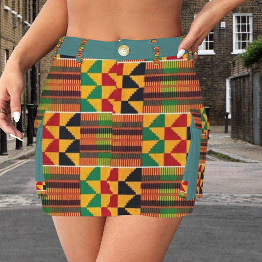 640 Kente Mini Skirt