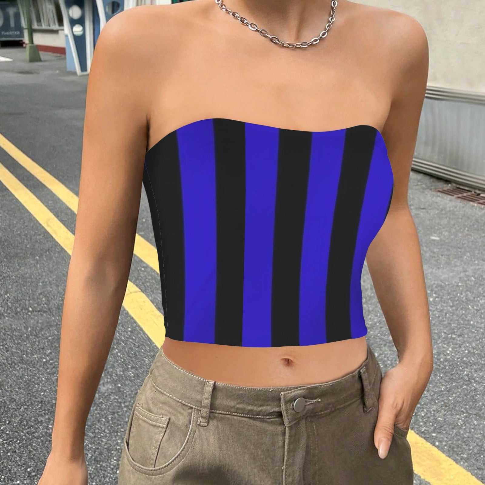 B/blk Striped Top