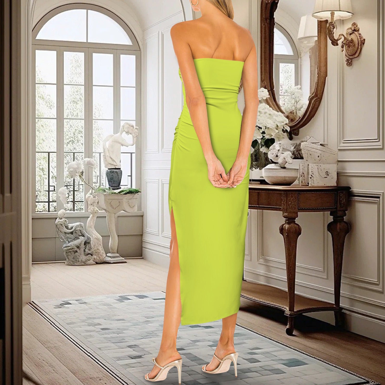 Lime Green line dress