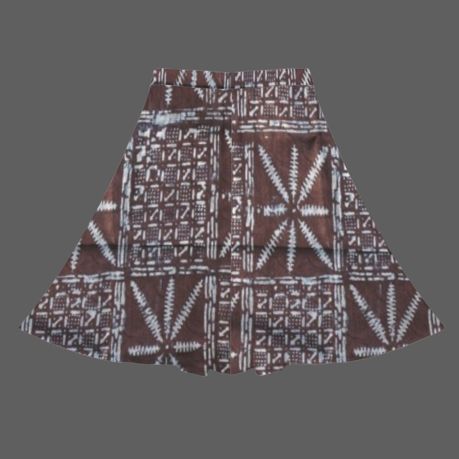 6831db3cBrown mud clother printed skirt