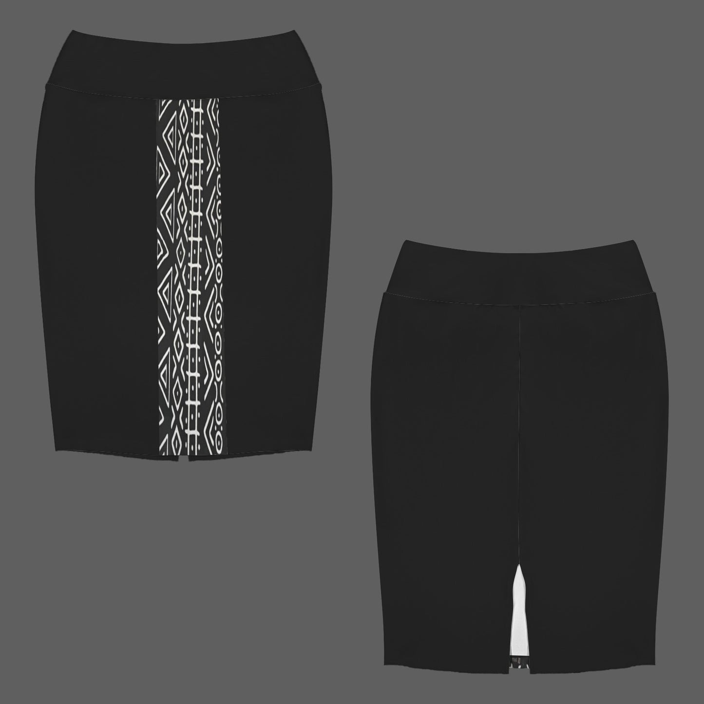 Black skirt center - Mud Cloth Print