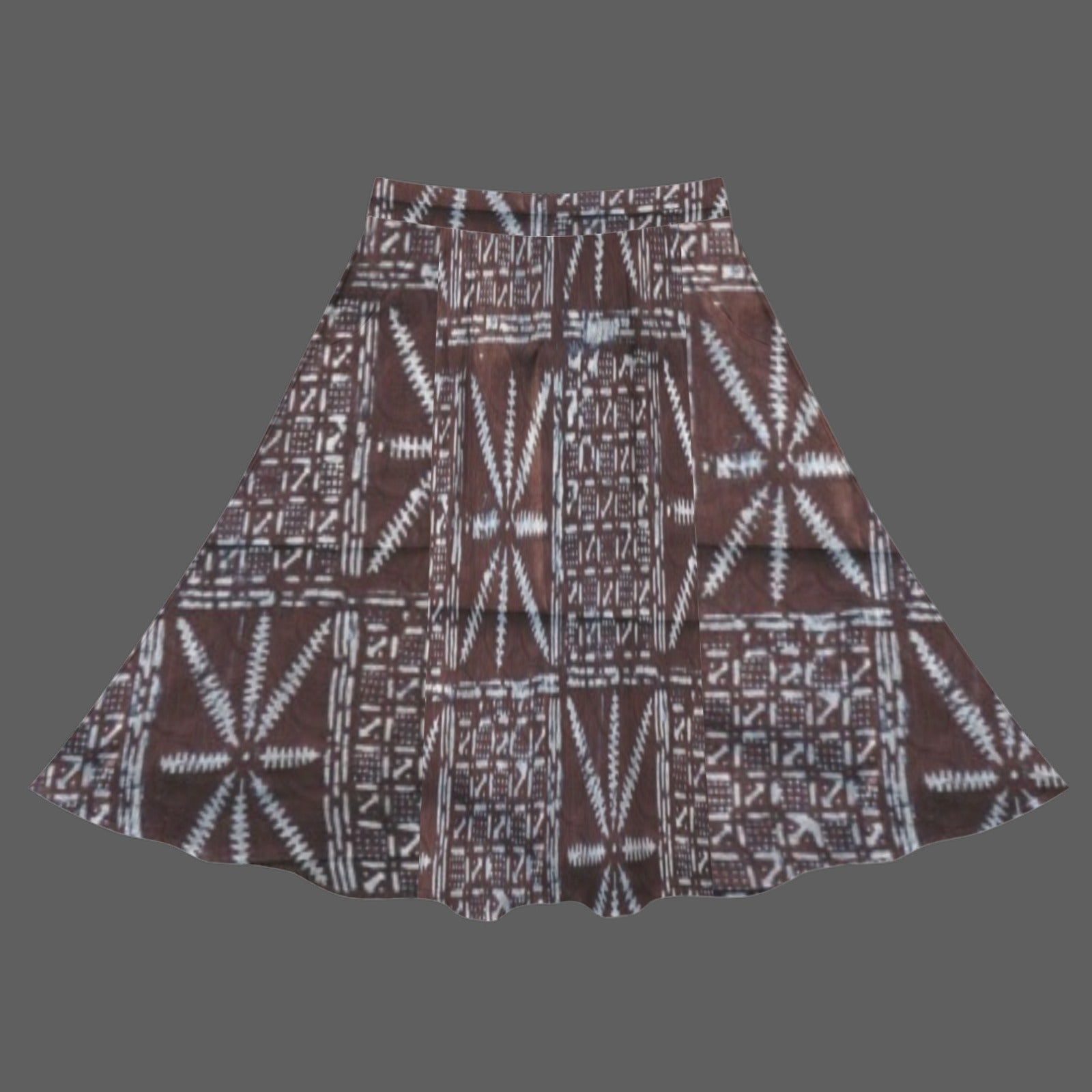 6831db3cBrown mud clother printed skirt